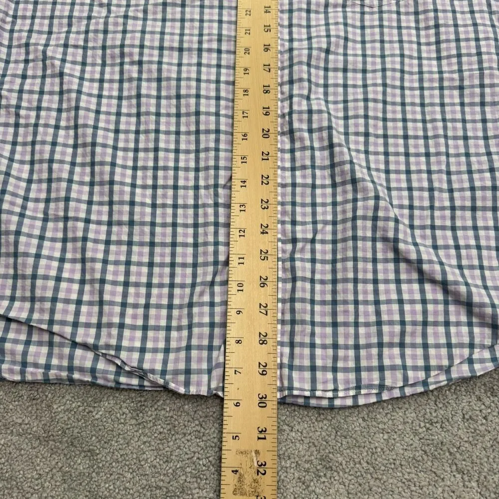 J.Crew Lightweight Button Down Shirt Mens XL Purple Blue Plaid Cotton Casual Top